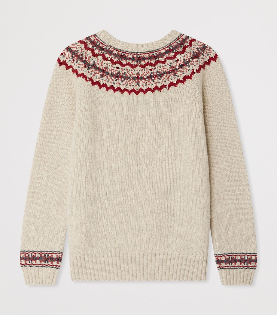 Jacquard Rhinestone-Detail Jamon Sweater (4-8 Years)