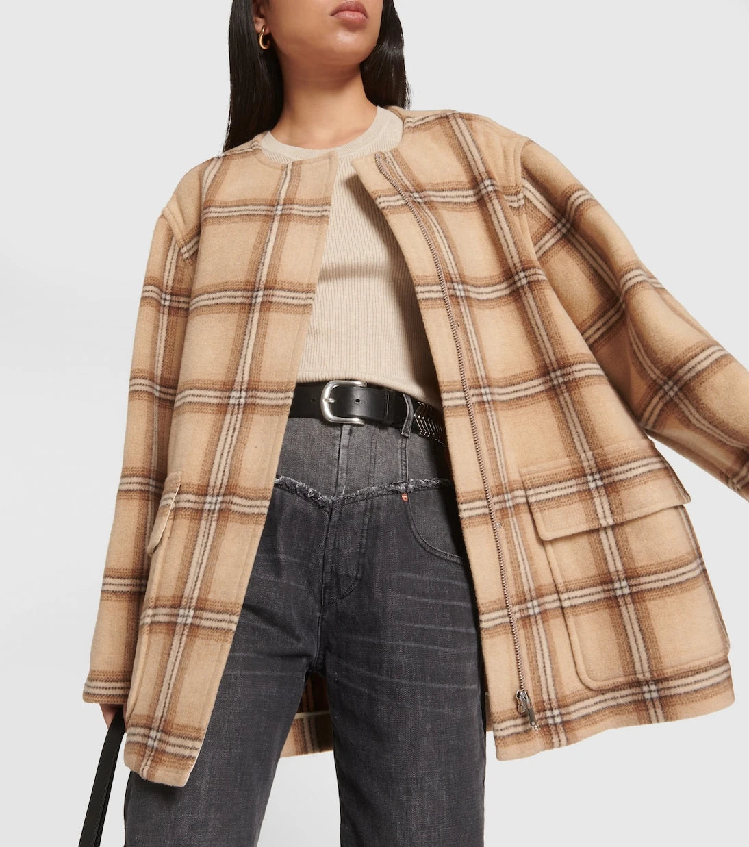 Isabel Marant - Checked wool blend coat
