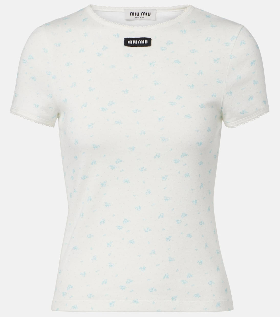 Miu Miu - Floral cotton jersey T-shirt