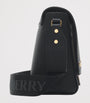 Burberry Black Leather Check-Lined Cross-Body Bag