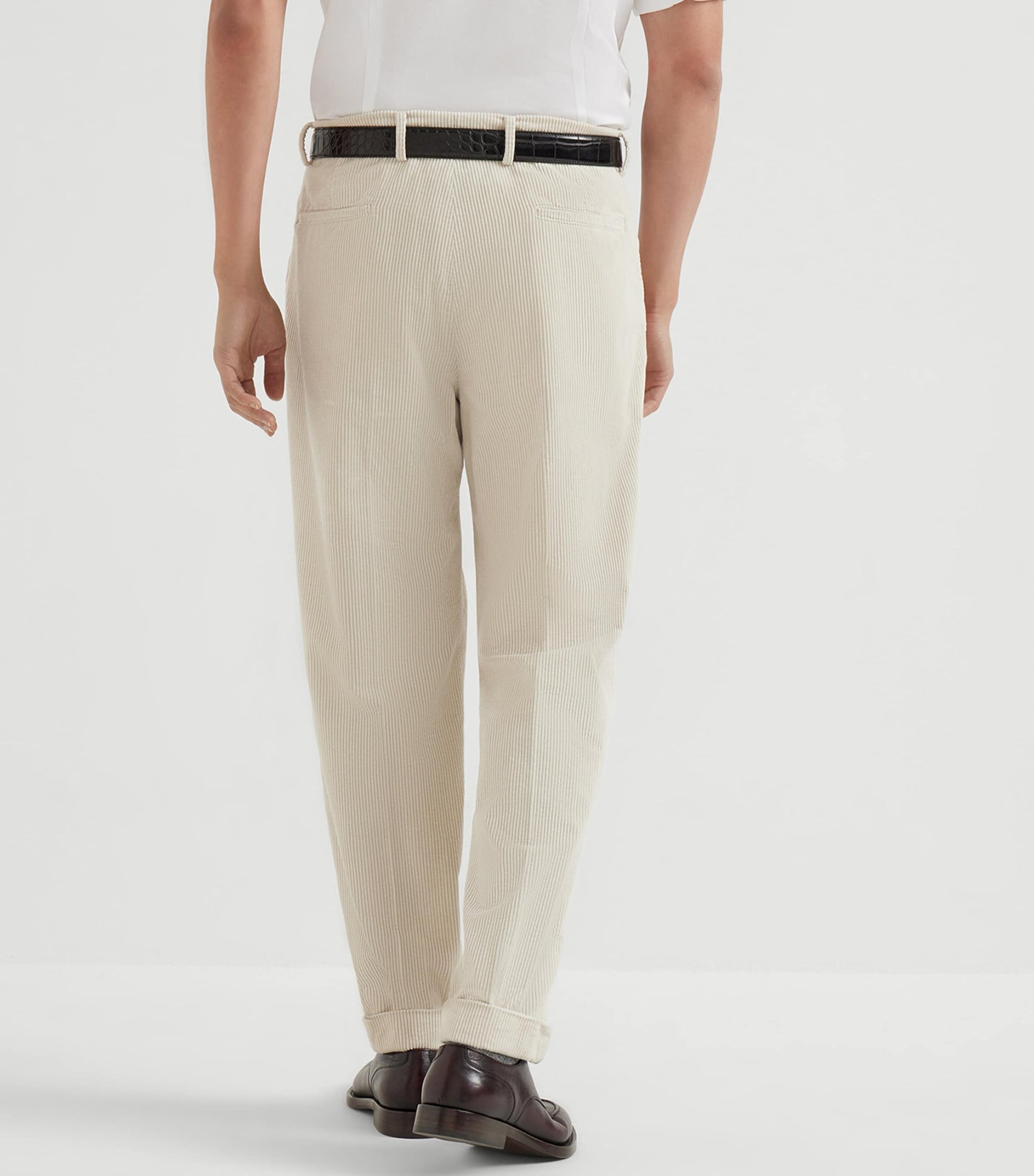 Cotton Corduroy Pleated Trousers