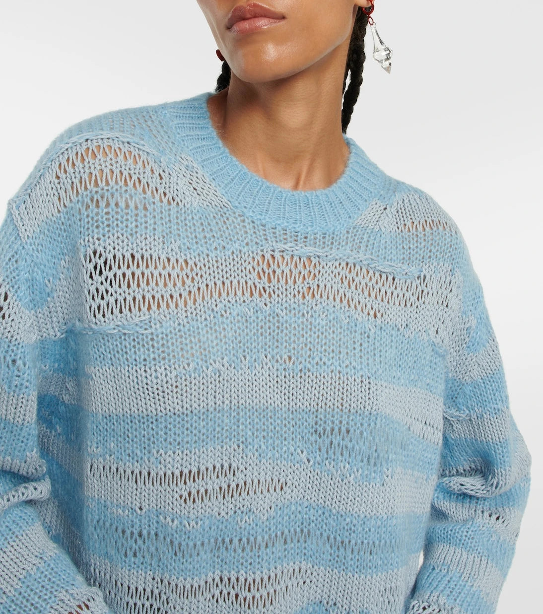 Acne Studios - سترة مقلمة مهترئة