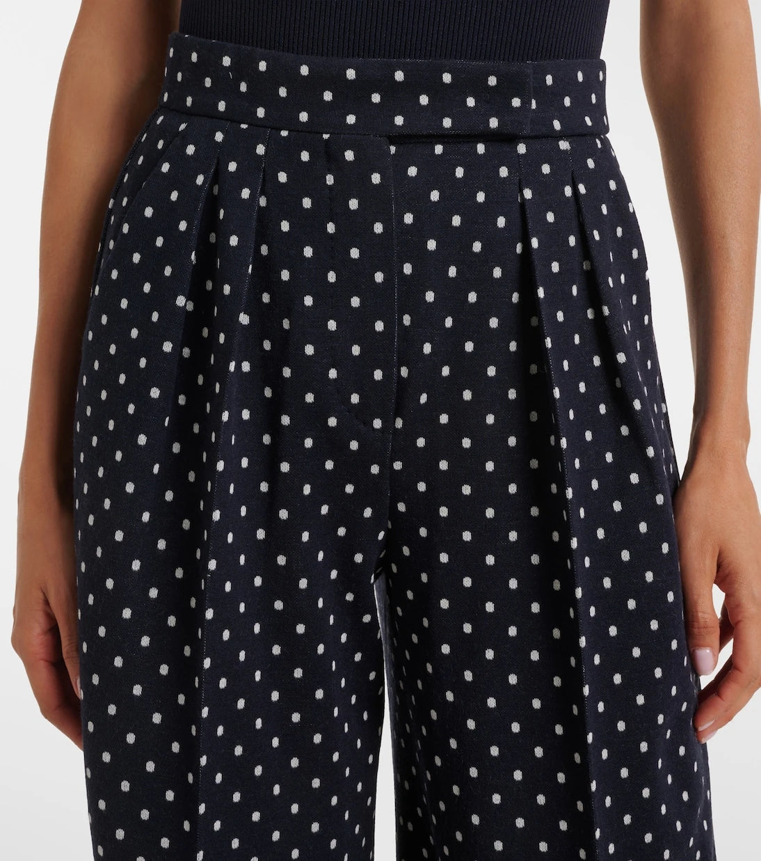Max Mara - Polka-dot jersey wide-leg pants