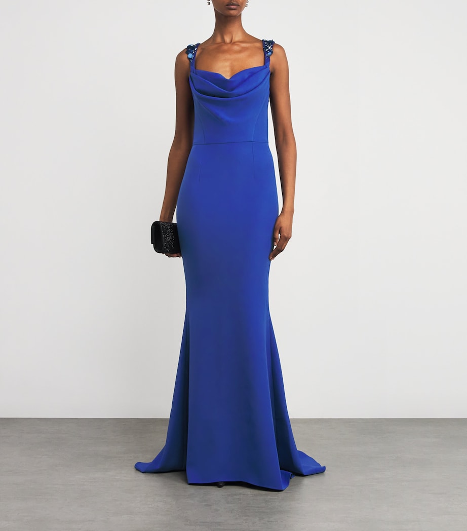 Safiyaa Blue Embellished Melina Gown