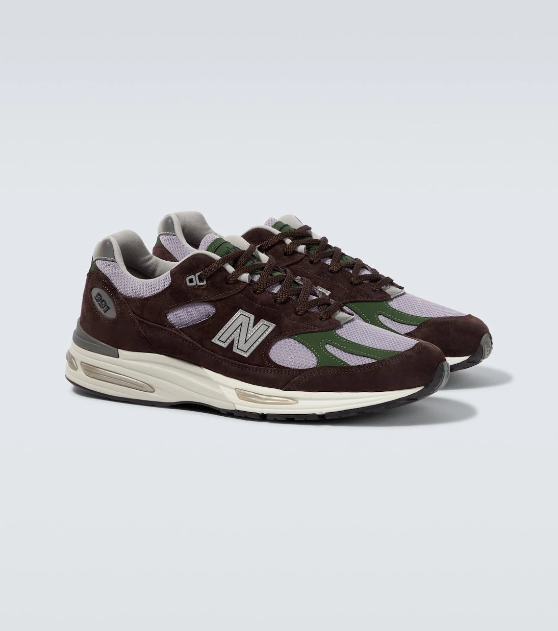 New Balance - 991v2 suede-trimmed sneakers