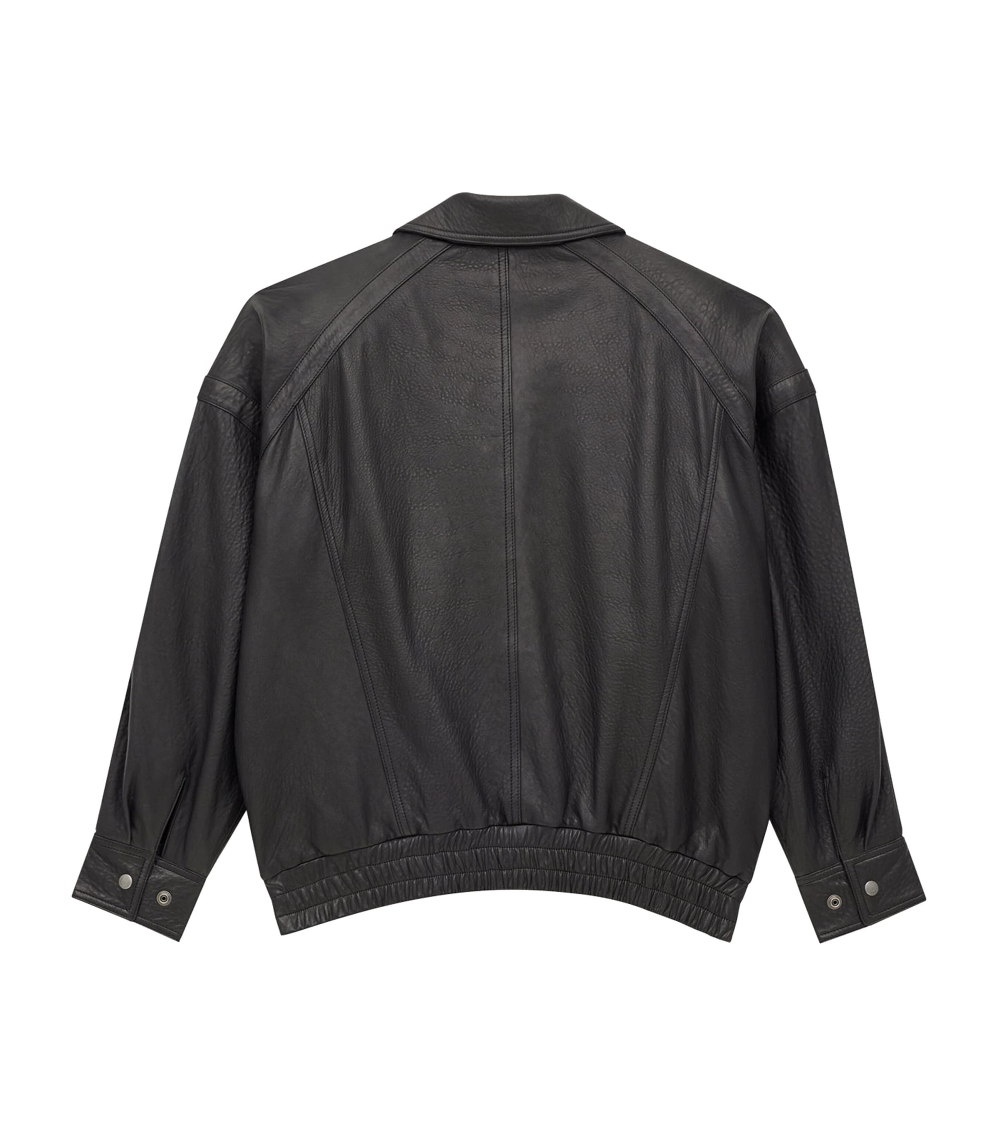 Saint Laurent Black Leather Bomber Jacket
