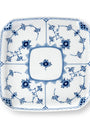 Blue Fluted Half Lace Square Plate (21cm)