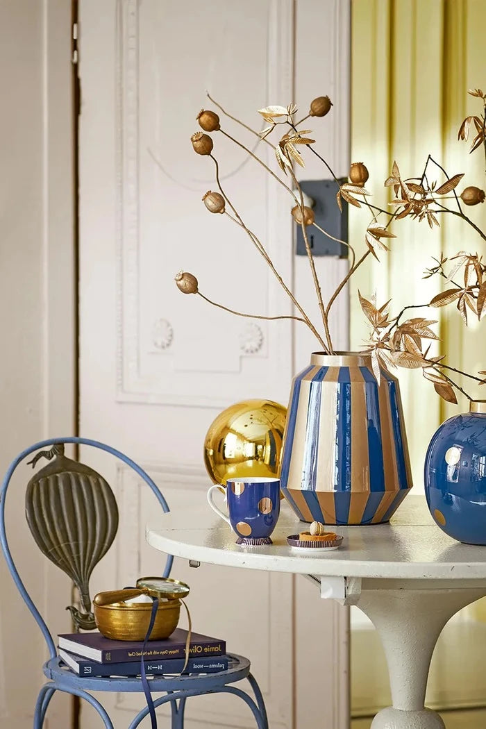 Pip Studio Stripes Navy-Gold 24 x 29 cm Dekoratif Vazo