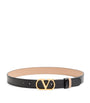 Valentino Garavani Black Reversible VLogo Signature Belt