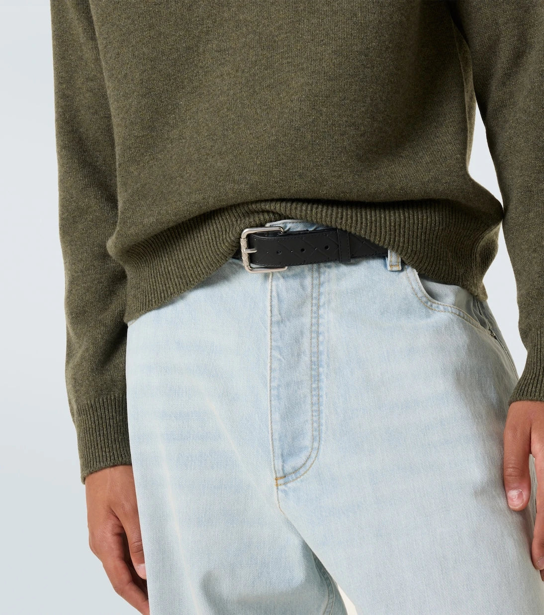 Bottega Veneta - Intrecciato Stamp 35mm leather belt