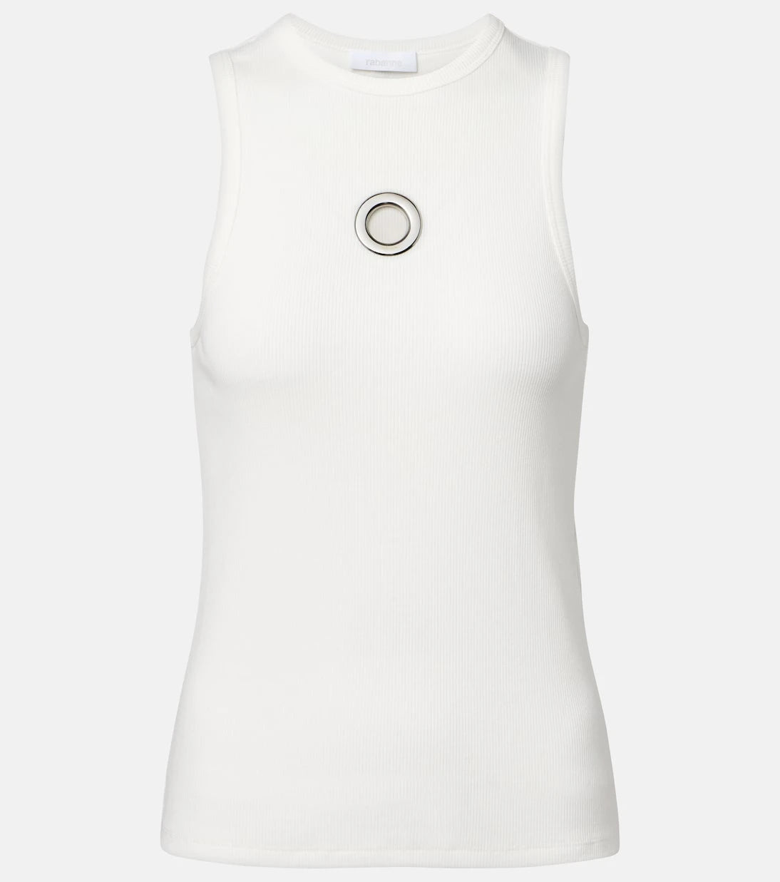 Rabanne - Embellished cotton-blend tank top