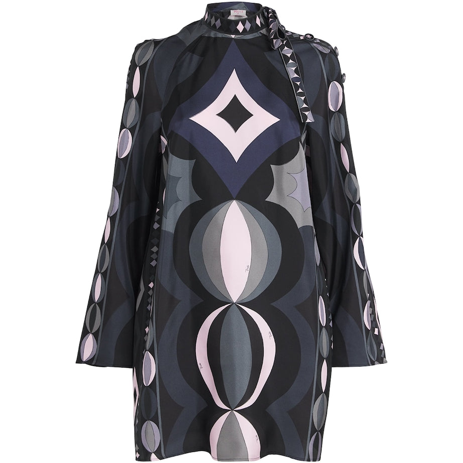 Pucci Silk High-Neck Mini Dress