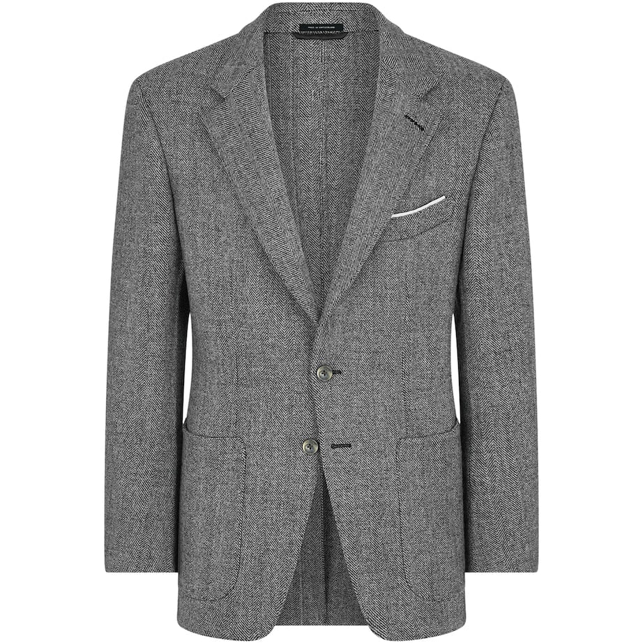 TOM FORD Black Herringbone Blazer