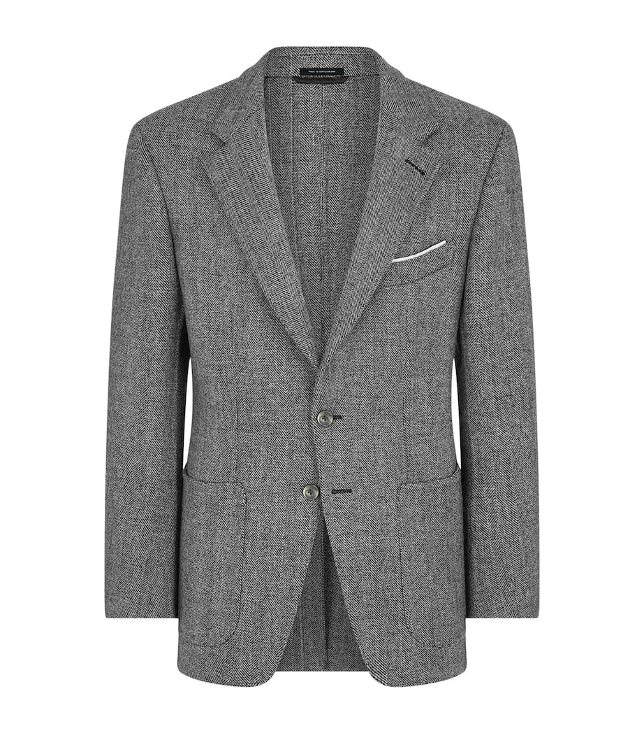 TOM FORD Black Herringbone Blazer