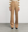 Beige Camelhair Wide-Leg Trousers