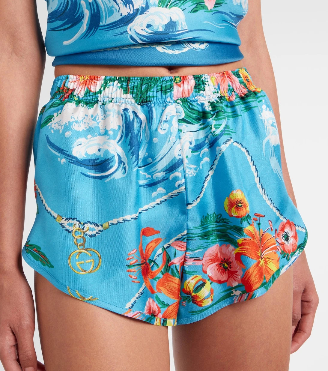Gucci - Floral silk twill shorts