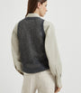Brunello Cucinelli Grey Dazzling Mesh Knitted Vest