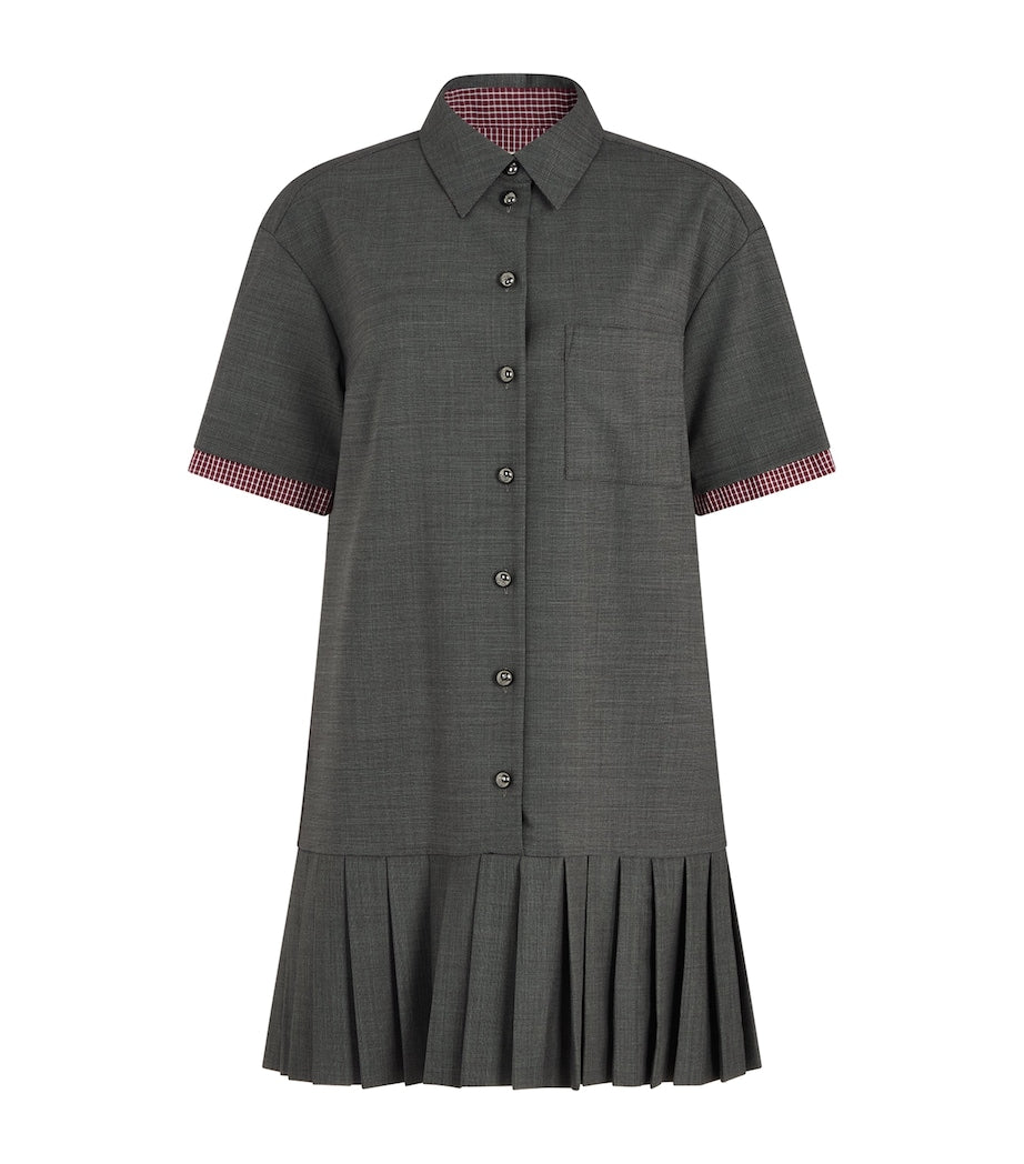 Claudie Pierlot Grey Pleated Mini Dress