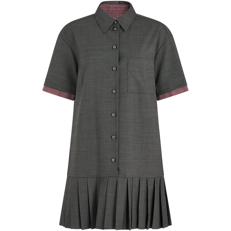 Claudie Pierlot Grey Pleated Mini Dress