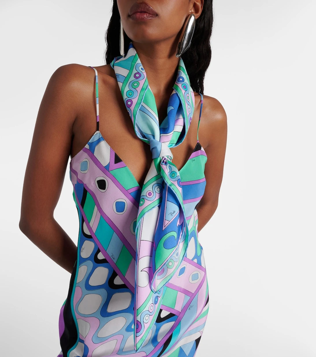Pucci - Patchwork silk twill scarf
