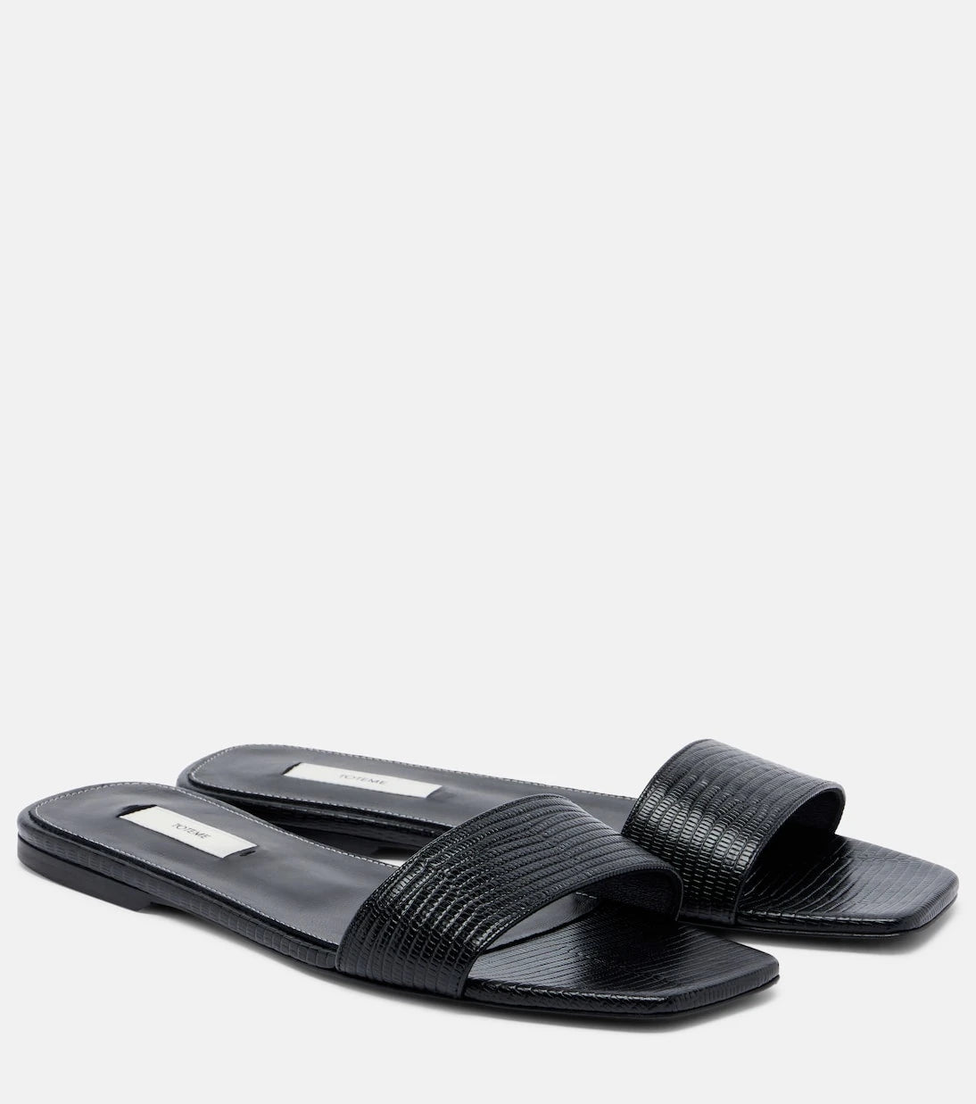 Toteme - Lizard-effect leather slides