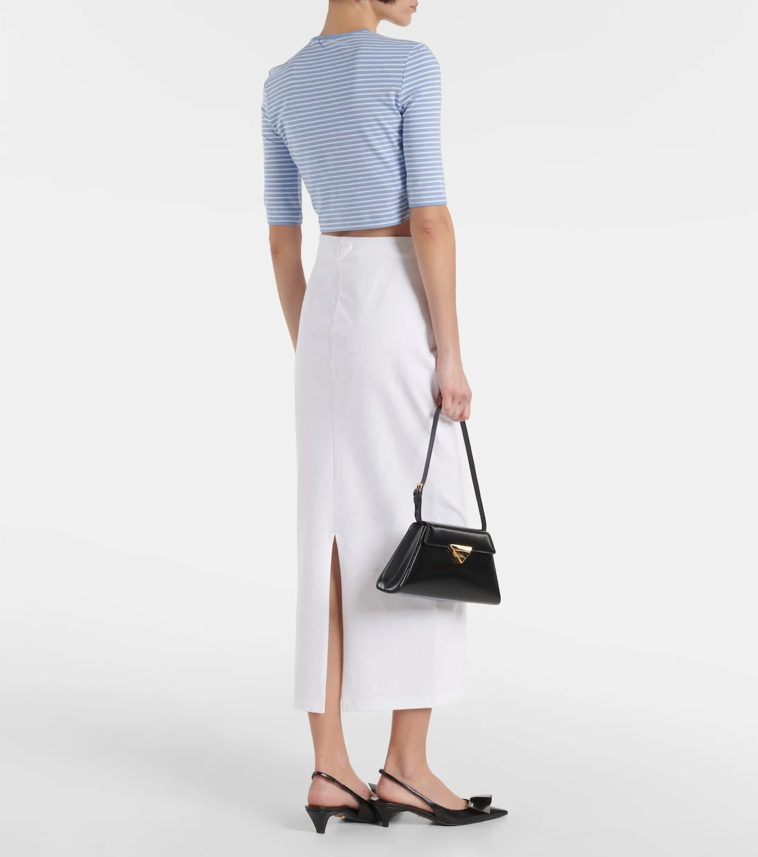 Prada - Logo cotton-blend crop top