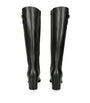 Valentino Garavani Black Leather VLogo Knee-High Boots 70