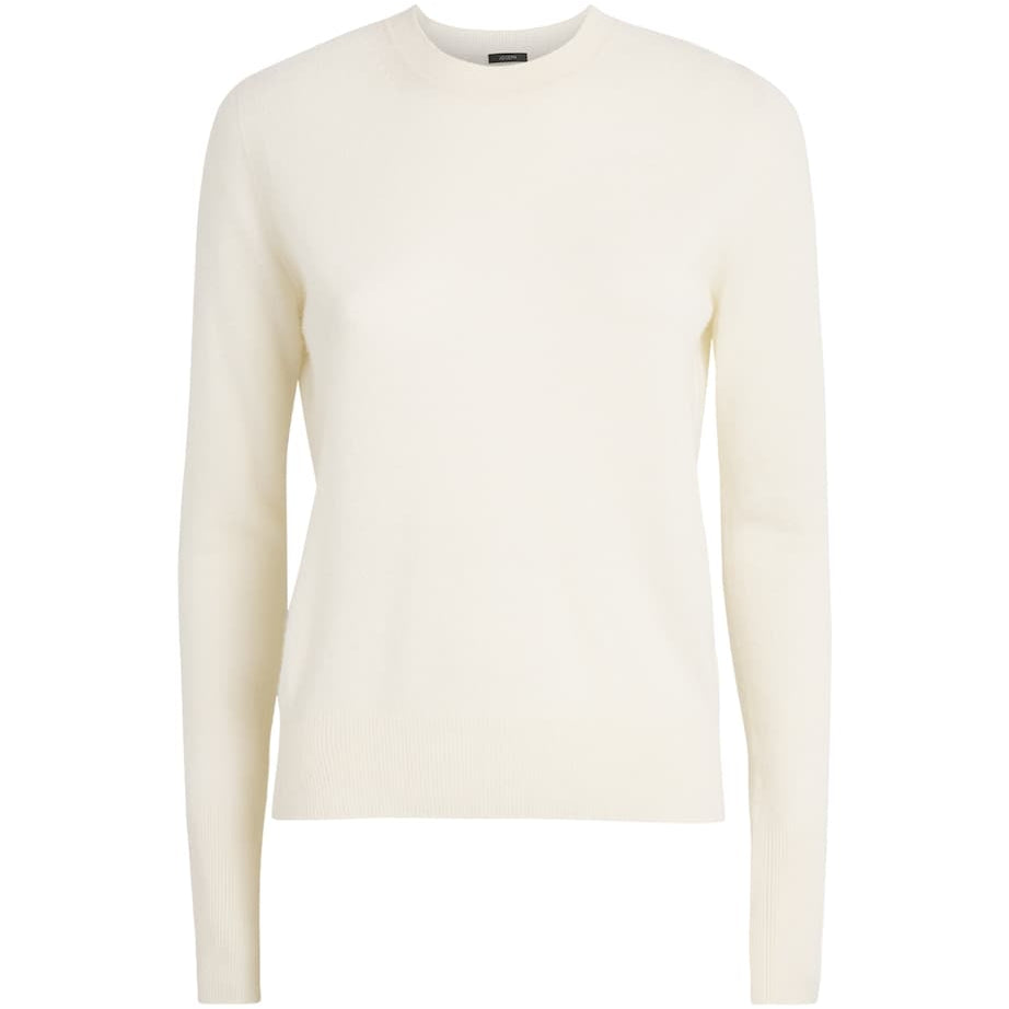 Ivory Cashmere Round-Neck Sweater