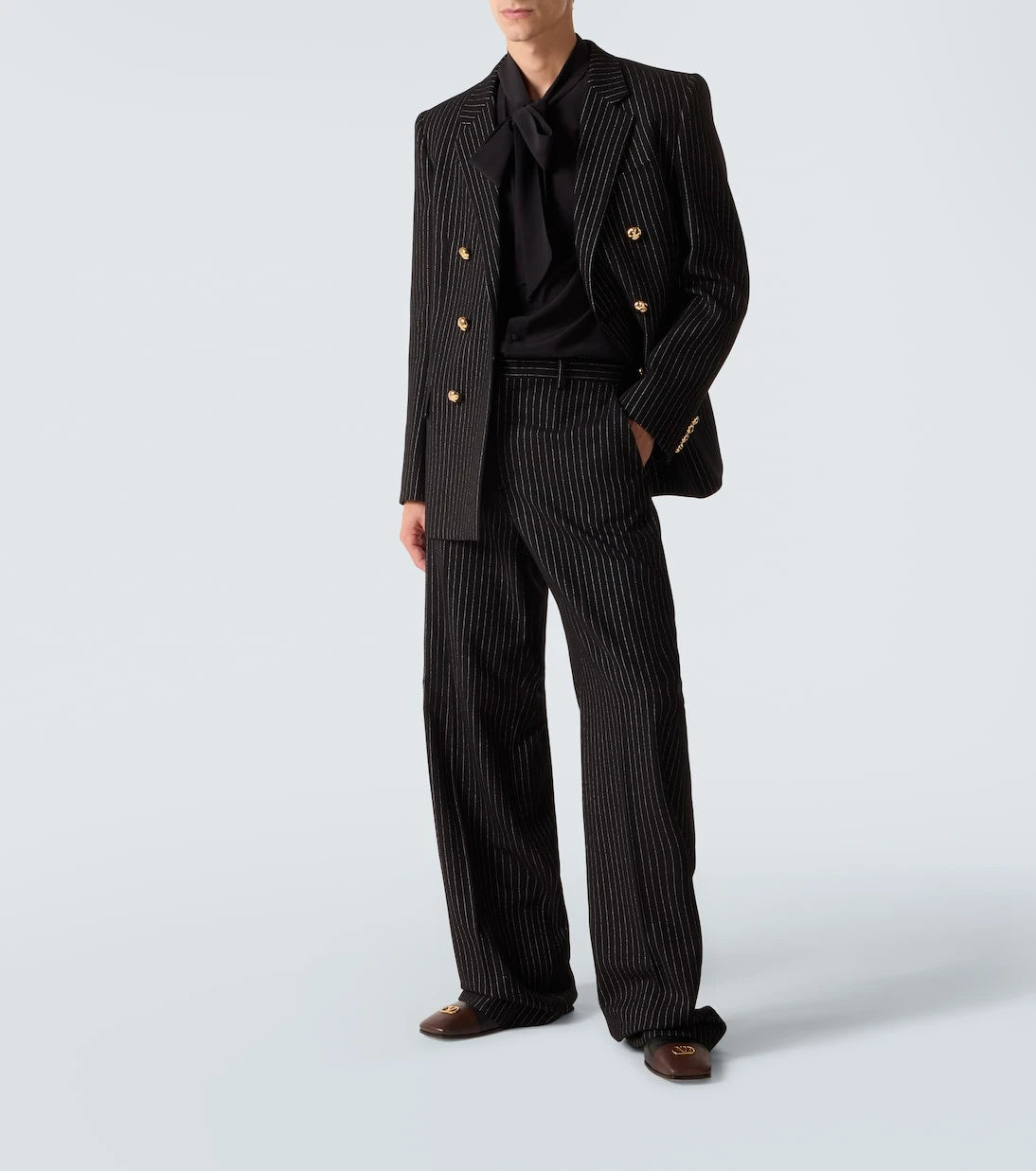 Valentino - Chalk stripe wool and silk blazer