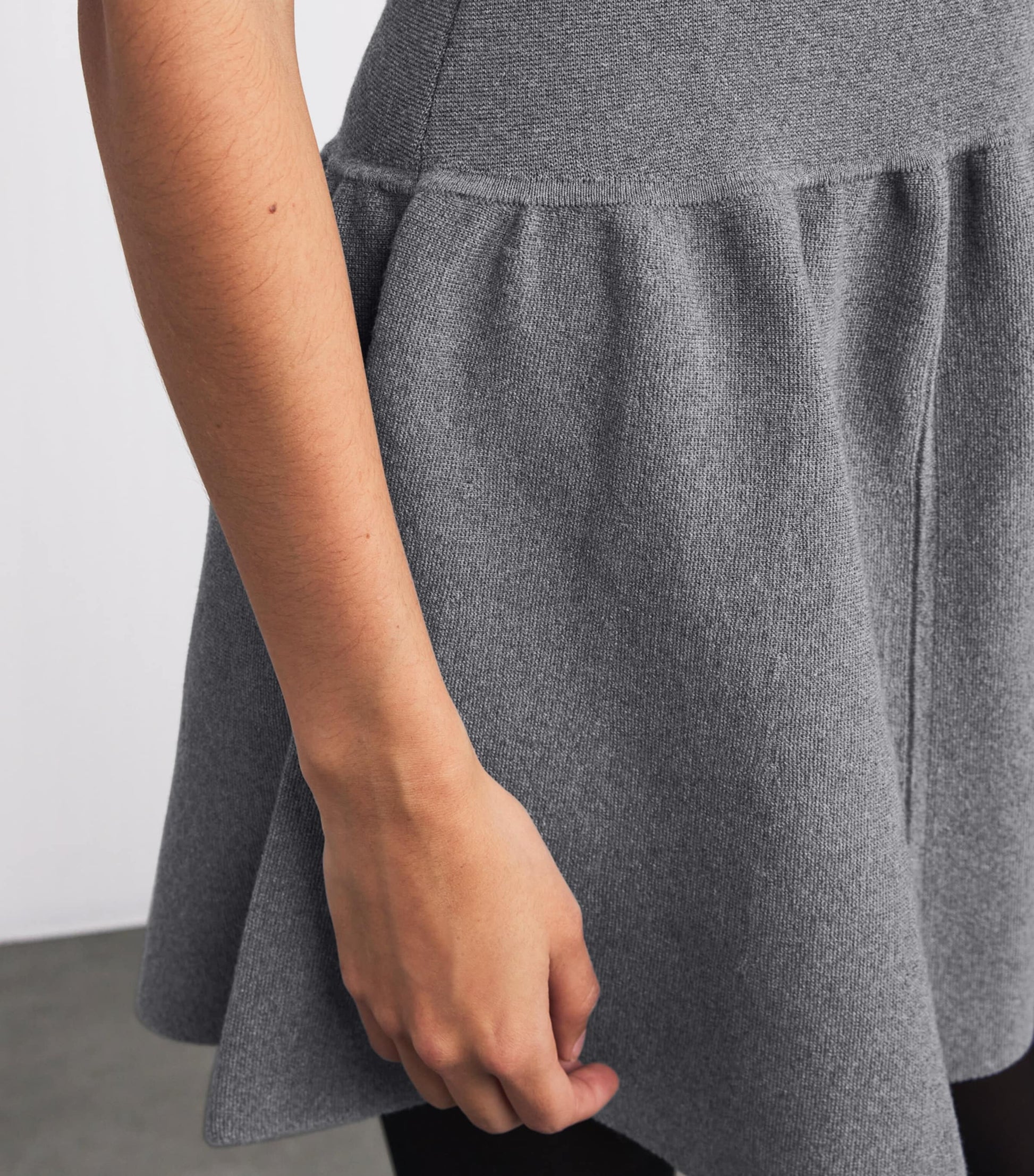 Claudie Pierlot Grey Cotton-Blend Skater Dress