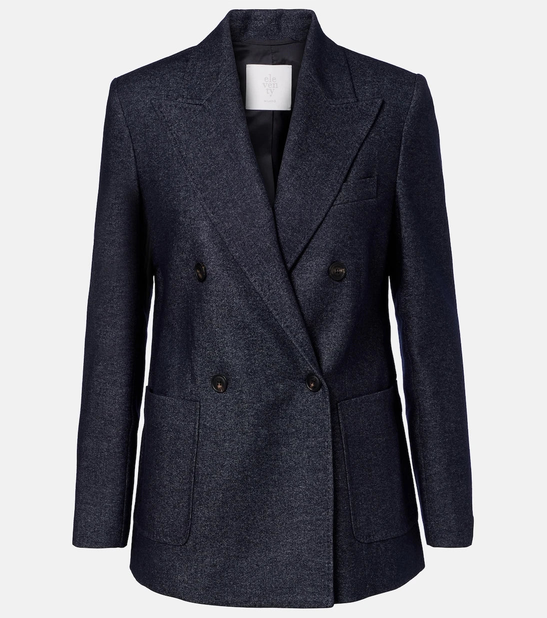 Eleventy - Herringbone wool, cotton, and cashmere blazer