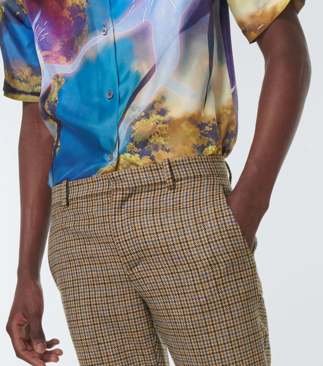 Loewe - x Howl's Moving Castle checked high-rise wool pants