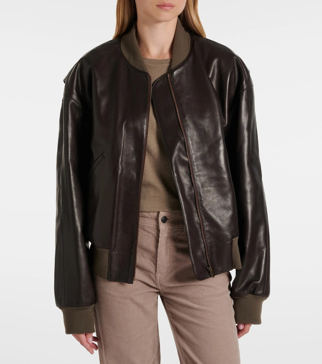 The Row - Morisel leather bomber jacket