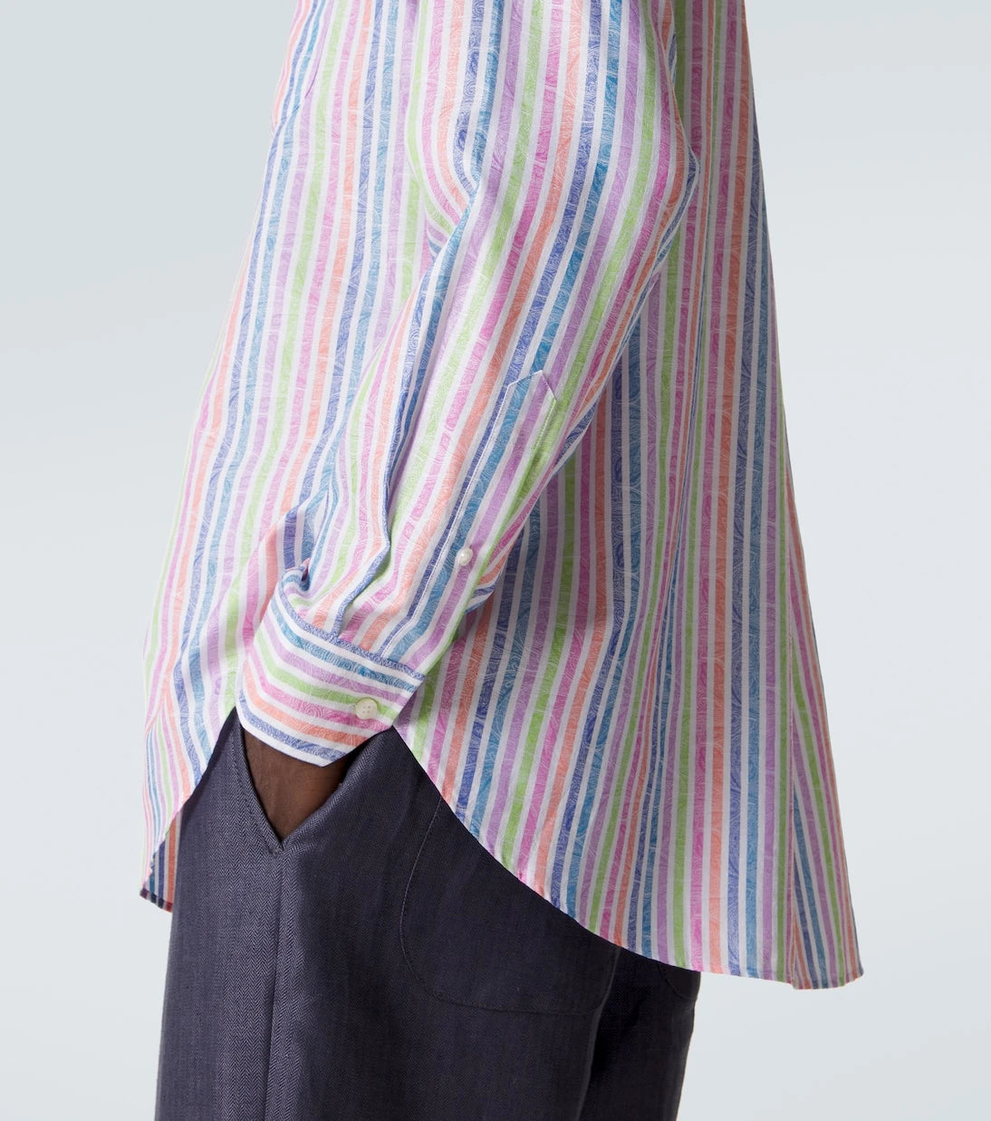 Etro - قميص قطني مخطط