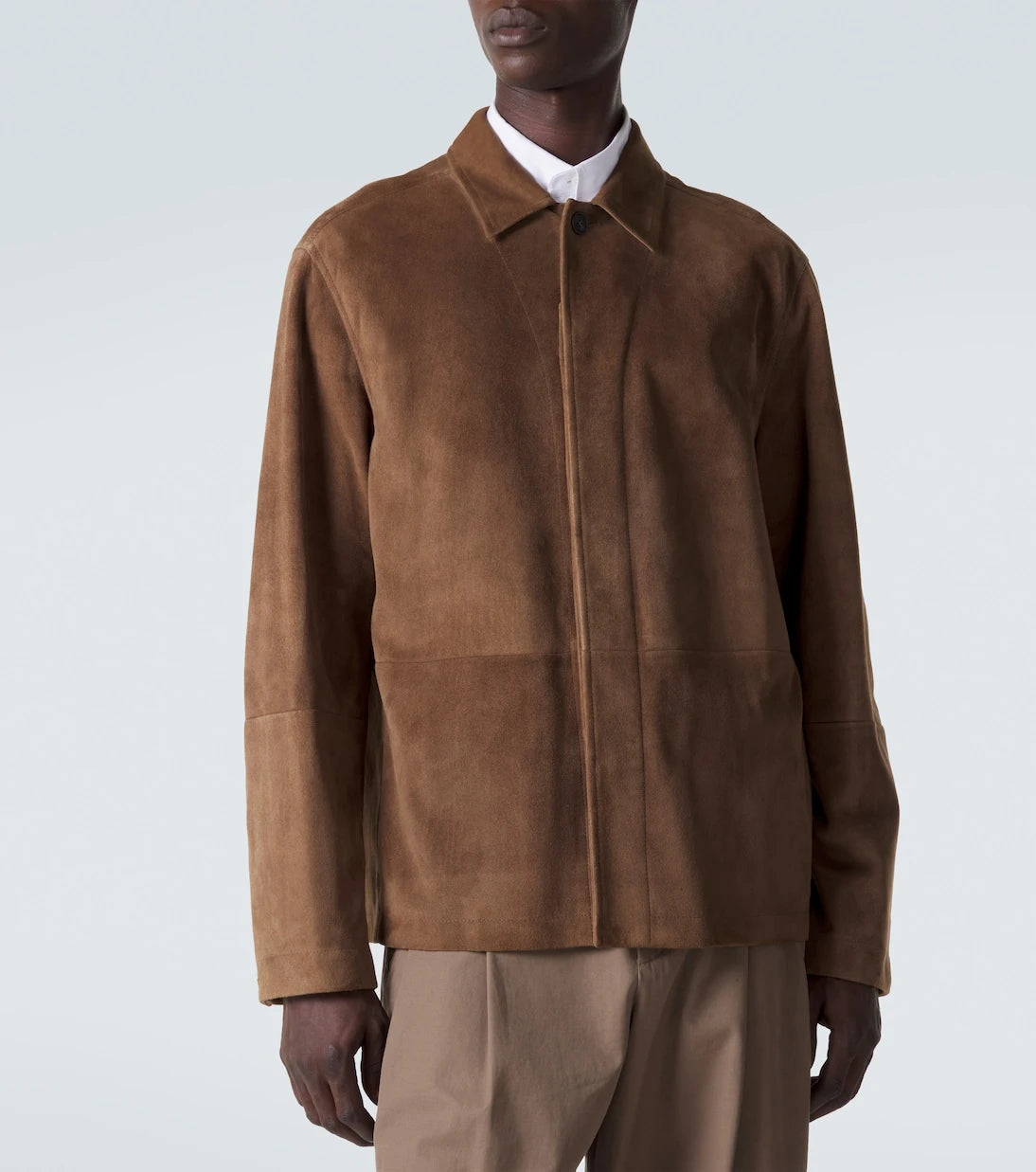 The Row - Ulrich paneled suede jacket
