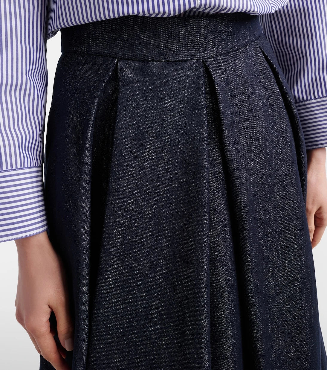 'S Max Mara - Pleated denim midi skirt