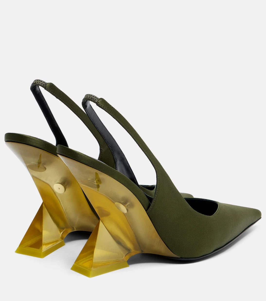 The Attico - Cheope satin slingback wedges