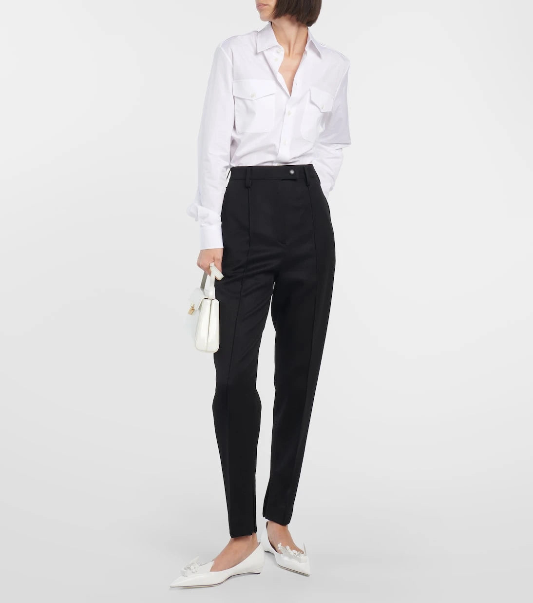Prada - Yüksek belli, daralan paçalı pantolon