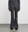 Joseph Grey Lambskin Tafira Flared Trousers