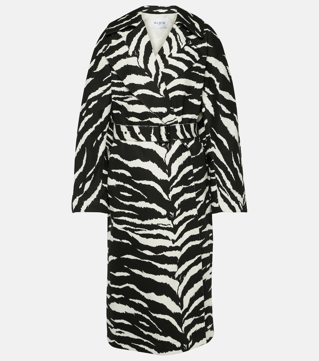 Alaïa - Zebra-print denim trench coat