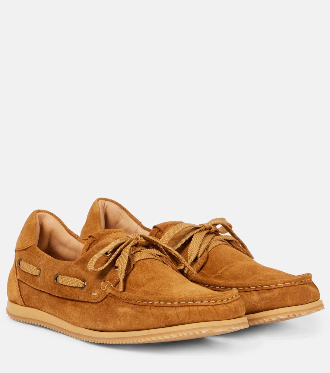 Jacquemus - Batto croc-effect suede boat shoes