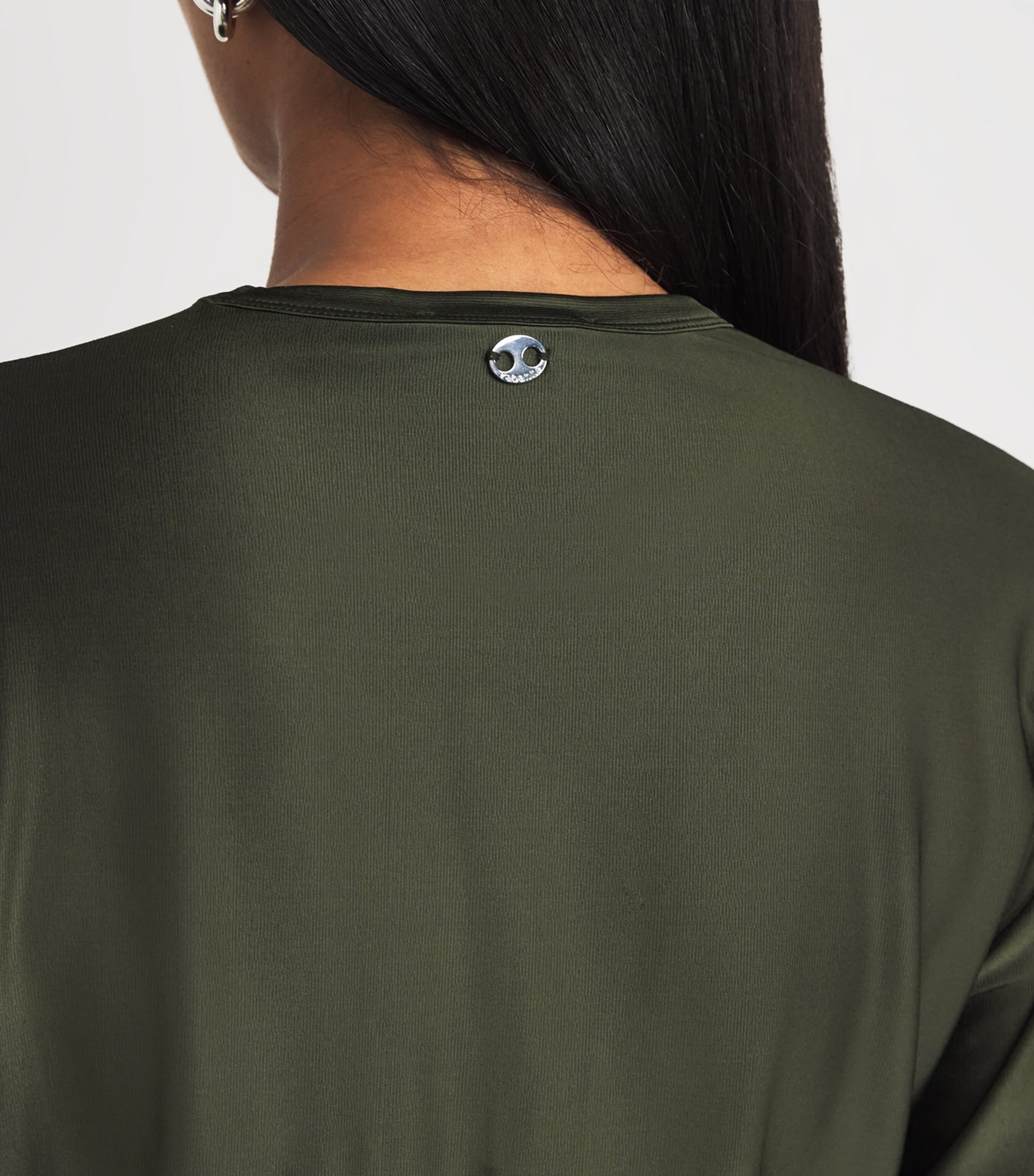 Paco Rabanne Green Jersey Ring-Gathered Crop Top