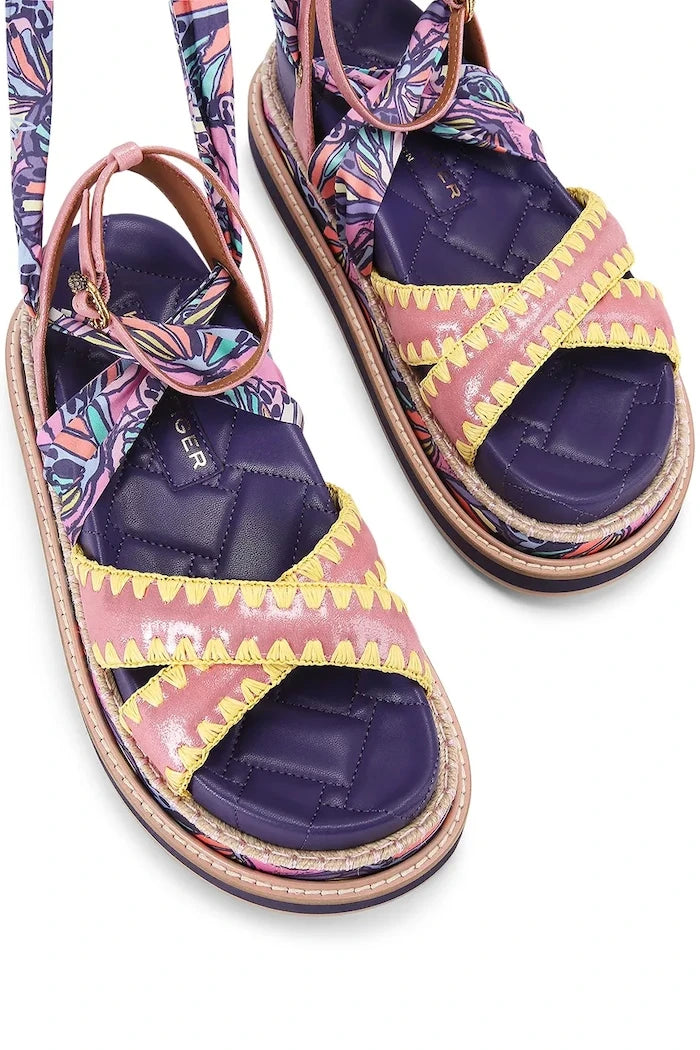 Kurt Geiger London kadın platform sandalet Orson Cross Scarf Sdl
