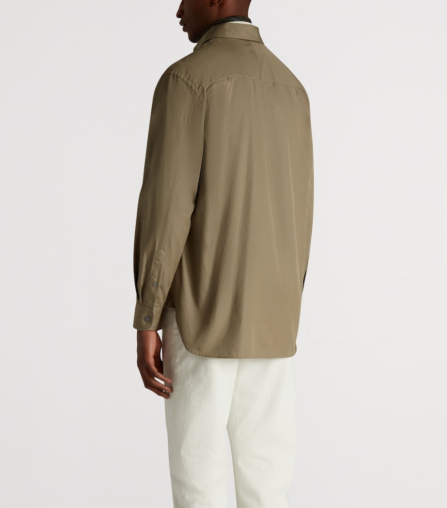 Green Cotton Gabardine Overshirt