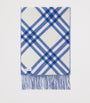 Blue Cashmere Check Scarf