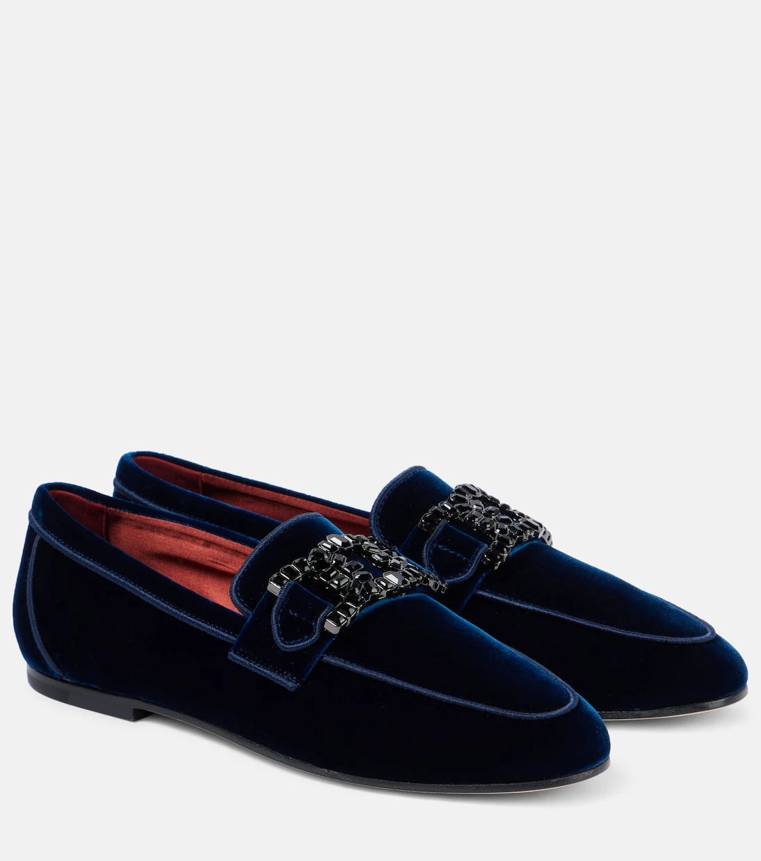 Tod's - Kate embellished velvet loafers