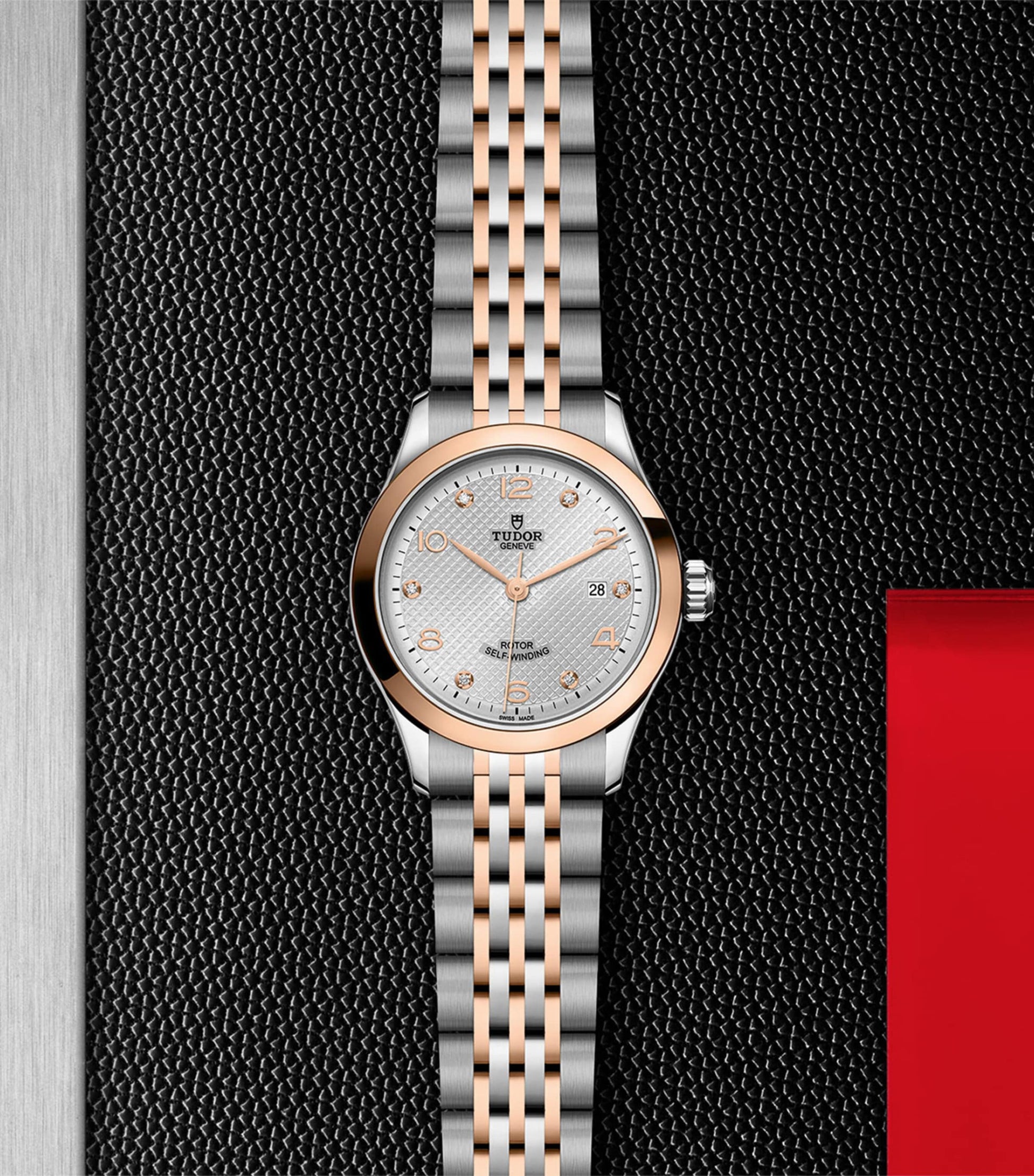 1926 Stainless Steel, Rose Gold and Diamond Watch 28mm