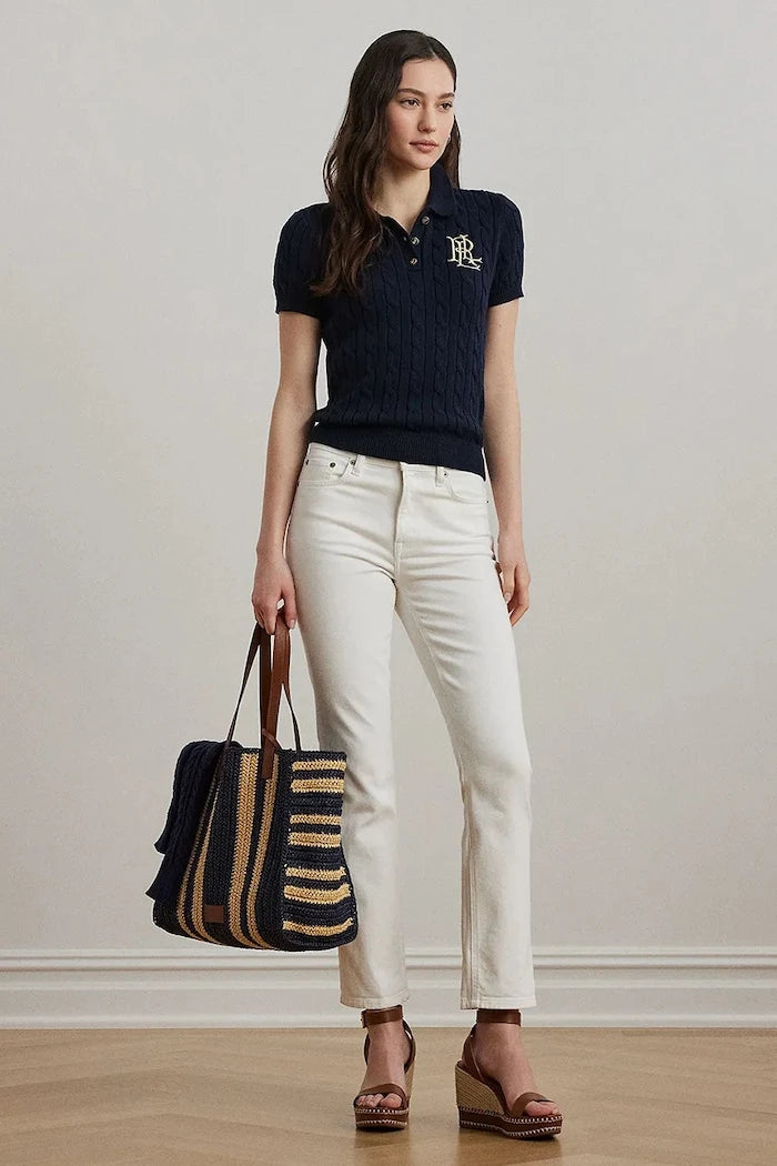 Lauren Ralph Lauren kadın kısa kollu pamuklu kazak