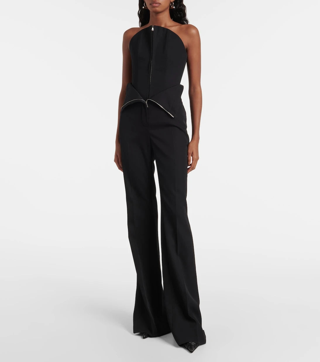 McQueen - High-rise wool flared pants