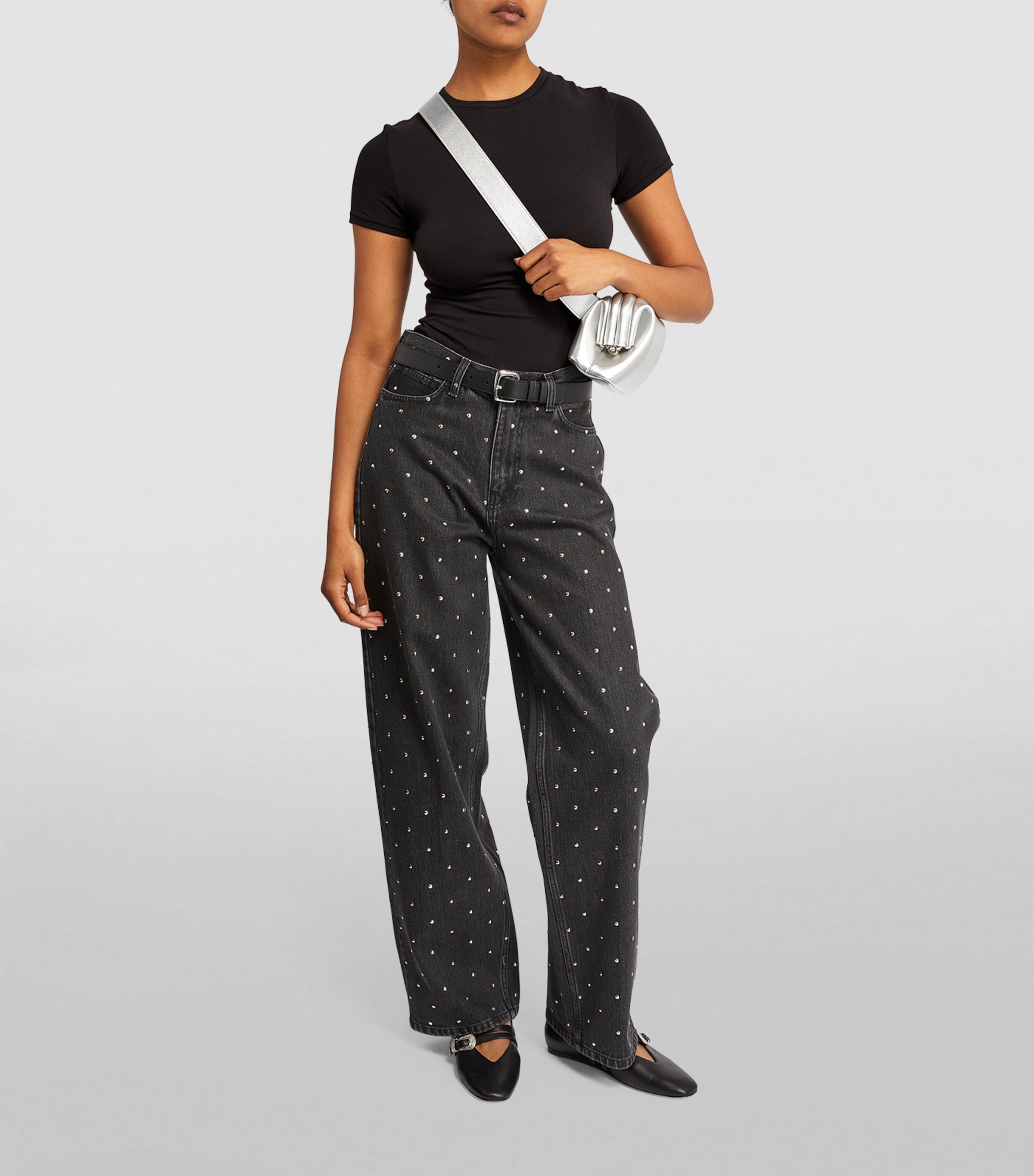 Skims Black Cotton Jersey Short-Sleeve T-Shirt